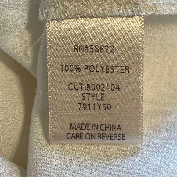 Max Studio Flounce Midi Dress Womens Medium Cream Baked Apple Bud Tiered Smocked - Picture 8 of 11